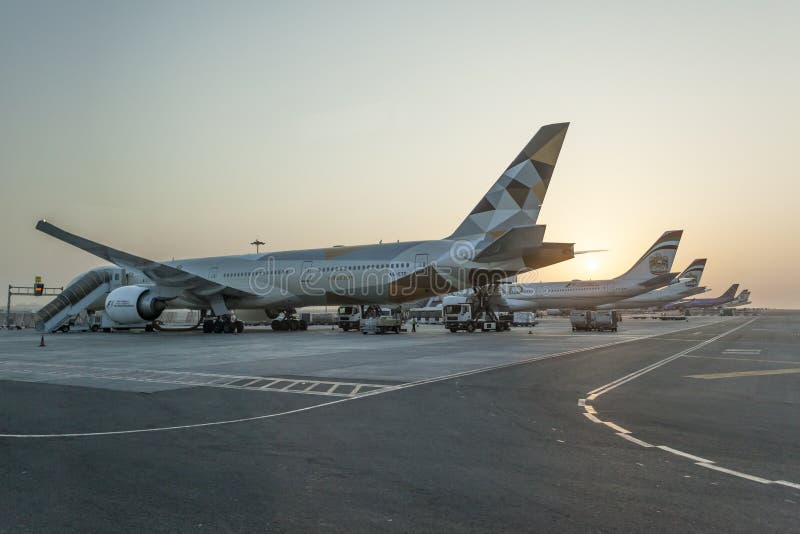 Αεροσκάφη αερογραμμών Etihad στοκ φωτογραφίες Αεροσκάφη αερογραμμών Etihad στοκ φωτογραφίες