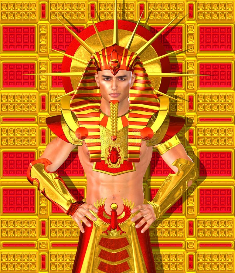 Αιγυπτιακό Pharaoh Ramses Μια σύγχρονη ψηφιακή έκδοση τέχνης του αρχαίου αιγυπτιακού βασιλιά απεικόνιση αποθεμάτων