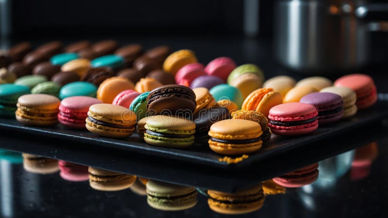 αισθητική προετοιμασία μακαρόνια cookies σε τεχνητή νοημοσύνη απεικόνιση αποθεμάτων