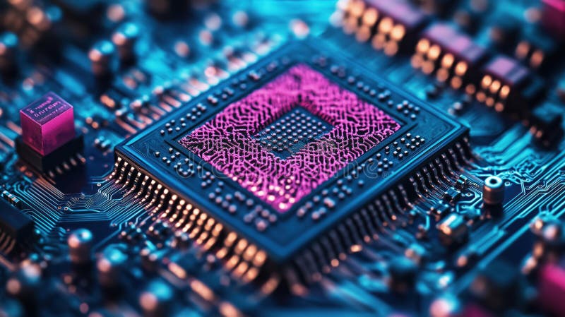 ακραία κοντινή όψη του chip quantum. υπεραγώγιμο quantum computing architecture εμφανώς ορατό. σύγχρονο απεικόνιση αποθεμάτων