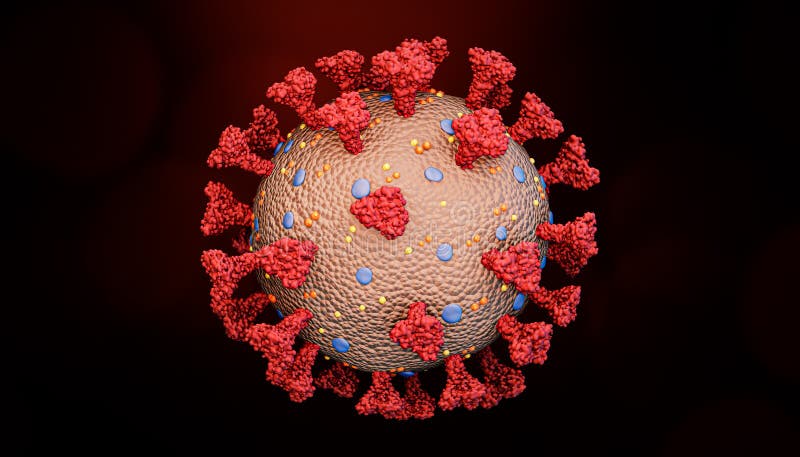 Accurate scientific render of a coronavirus cell like covid or a flu virus structure with spikes glycoprotein, M proteins, E proteins, hemagglutinin and membrane. Science 3D rendering illustration. Accurate scientific render of a coronavirus cell like covid or a flu virus structure with spikes glycoprotein, M proteins, E proteins, hemagglutinin and membrane. Science 3D rendering illustration