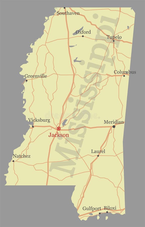 Mississippi accurate vector exact detailed State Map with Community Assistance and Activates Icons Original pastel Illustration. United States of America. Mississippi accurate vector exact detailed State Map with Community Assistance and Activates Icons Original pastel Illustration. United States of America