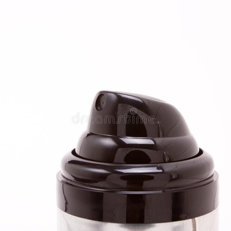 Modern Black plastic Aerosol Nozzle against white background. Modern Black plastic Aerosol Nozzle against white background.