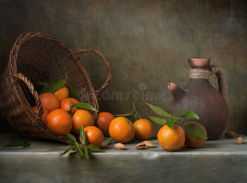 Ακόμα ζωή με tangerines στοκ εικόνα με δικαίωμα ελεύθερης χρήσης