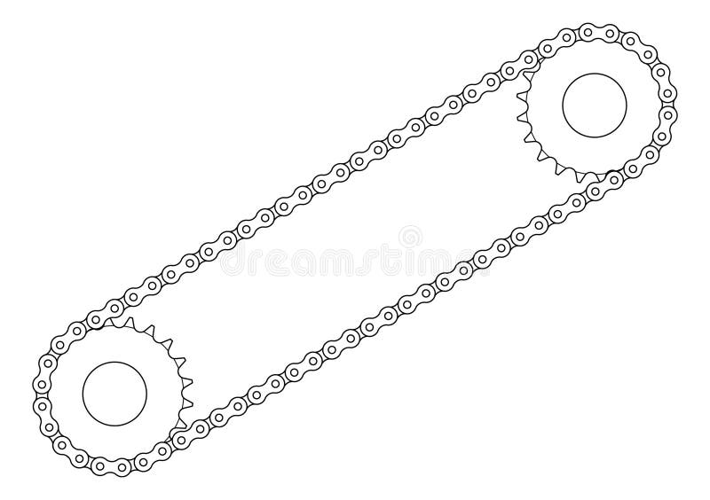 Two sprockets with chain. Two sprockets with chain