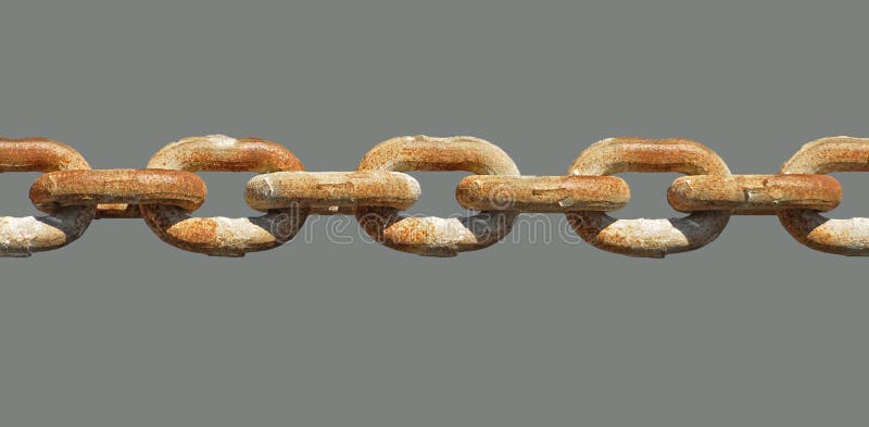 A part of a rusty chan with strong links. A part of a rusty chan with strong links.