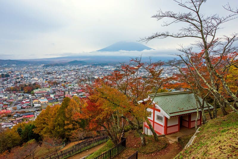 ΑΜ άποψη fuji από την αιχμή chureito στο φθινόπωρο στοκ εικόνες με δικαίωμα ελεύθερης χρήσης ΑΜ άποψη fuji από την αιχμή chureito στο φθινόπωρο στοκ εικόνες με δικαίωμα ελεύθερης χρήσης