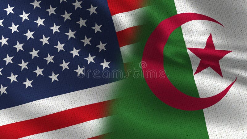 Αμερικανικές Αλγερία ρεαλιστικές μισές σημαίες από κοινού