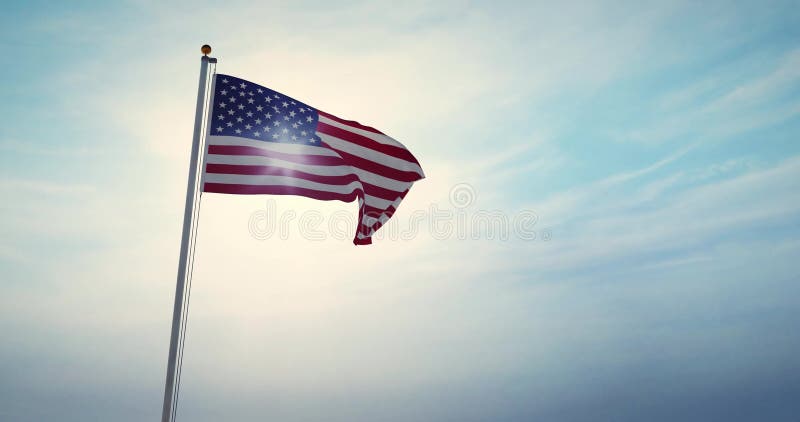 Αμερικανική Σημαία Που Κυματίζει Στις Ηνωμένες Πολιτείες Της Αμερικής Δείχνει Ανεξαρτησία - Αργή Κίνηση Βίντεο 4k 30fps