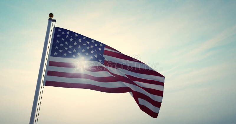 Αμερικανική Σημαία Που Κυματίζει Στις Ηνωμένες Πολιτείες Της Αμερικής Δείχνει Ανεξαρτησία - Video 4k 30fps