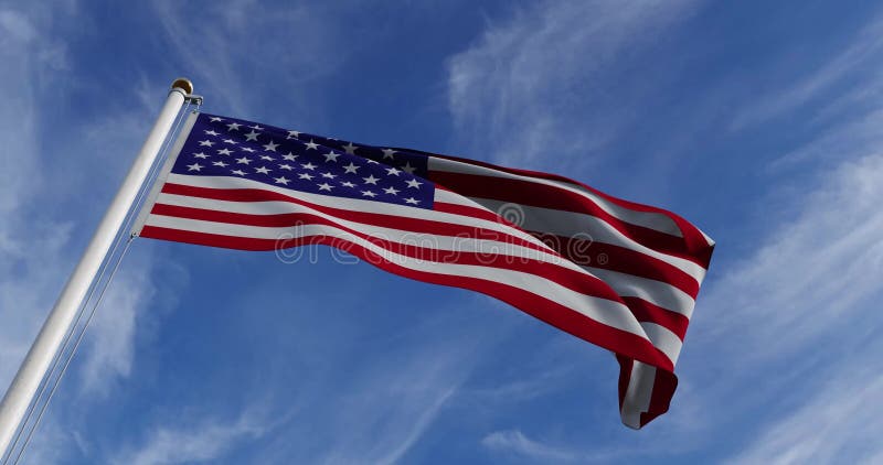 Αμερικανική Σημαία Που Κυματίζει Στις Ηνωμένες Πολιτείες Της Αμερικής Δείχνει Ανεξαρτησία - Αργή Κίνηση Βίντεο 4k 30fps