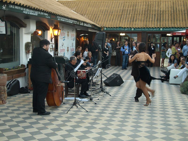 A Spanish band and Tango dancers perform during the annual FELABAN event in Punta Del Este, Uruguay. A Spanish band and Tango dancers perform during the annual FELABAN event in Punta Del Este, Uruguay.