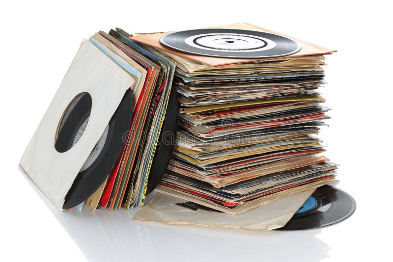 Αναδρομικό βινυλίου 45rpm ξεχωρίζει τα αρχεία στοκ φωτογραφίες με δικαίωμα ελεύθερης χρήσης