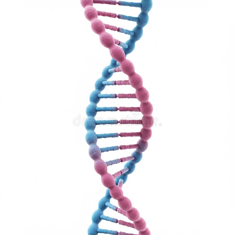 Αναπαράσταση 3D διπλής έλικα DNA. Περιλαμβάνει δύο αλληλένδετα νήματα με ελεύθερη απεικόνιση δικαιώματος