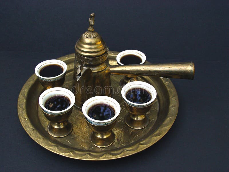 The Turkish Coffee Set brings to the table the oldest coffee drinking ritual: Coffee brewed in small pots called cezves and served in demitasse cups already sweetened. The Turkish Coffee Set brings to the table the oldest coffee drinking ritual: Coffee brewed in small pots called cezves and served in demitasse cups already sweetened.