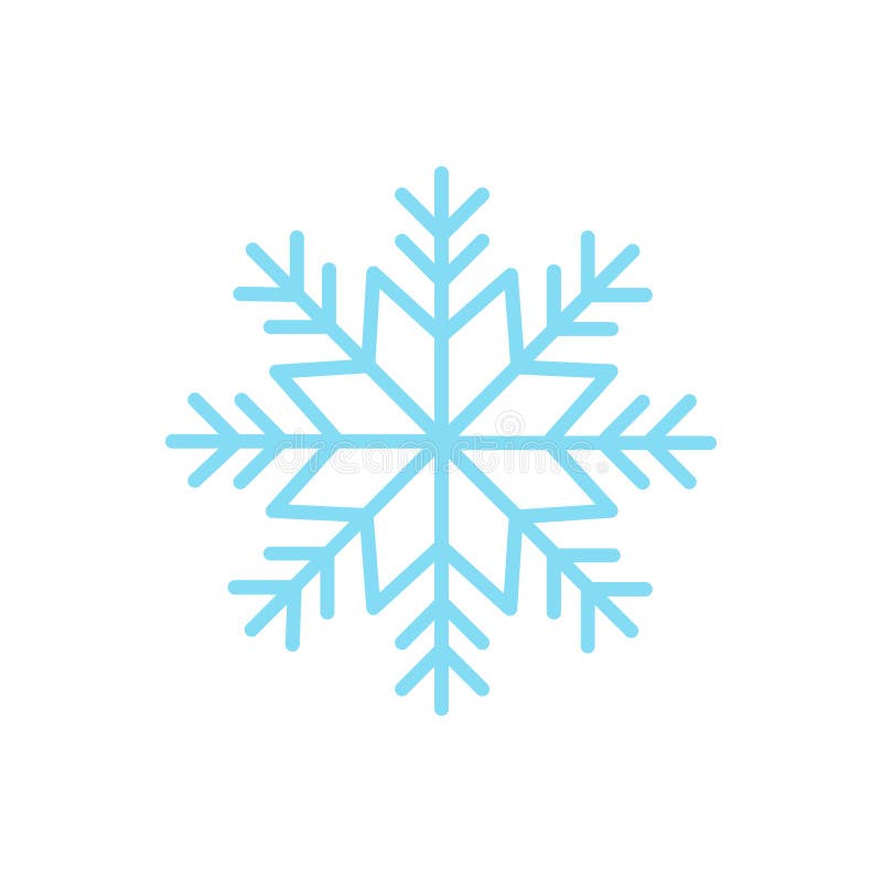 Ανοικτό μπλε snowflake, snowflake πάγου διανυσματική απεικόνιση, γραφικό εικονίδιο που απομονώνεται στο άσπρο υπόβαθρο
