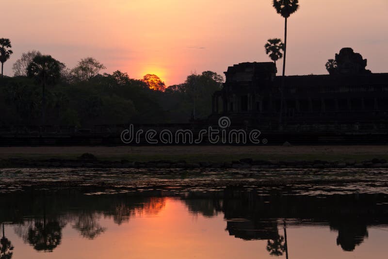 Reflections of Ankor Wat at dawn. Reflections of Ankor Wat at dawn