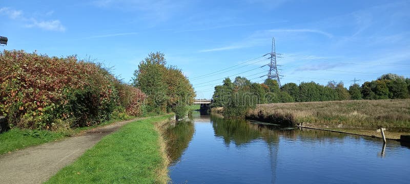 Reflections on the canal causes by the sky. Reflections on the canal causes by the sky