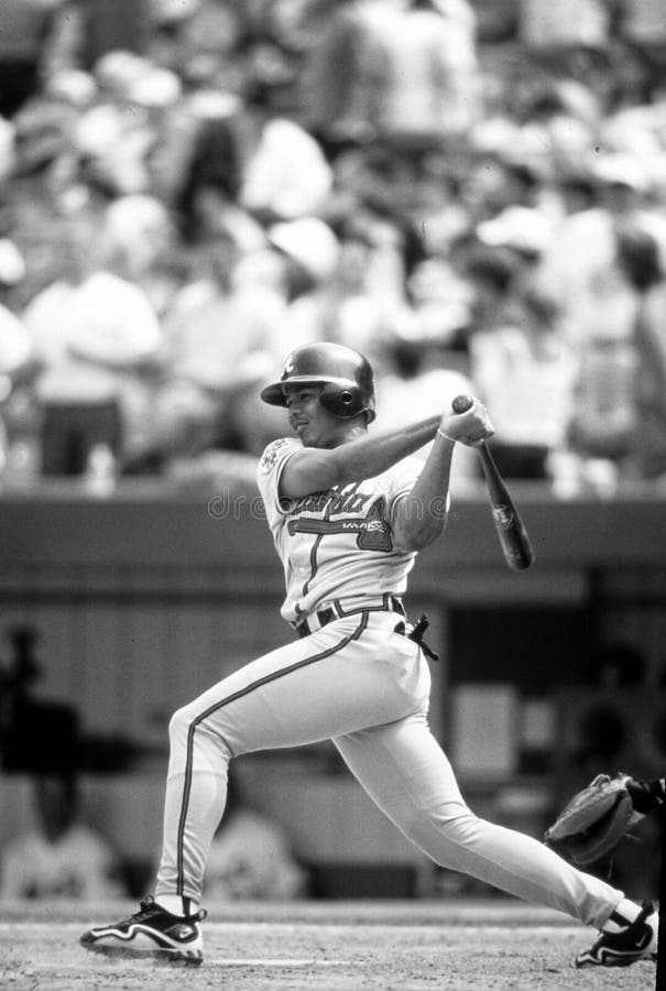 Andruw Jones Atlanta Braves in action at a baseball game during a regular season game. Andruw Jones Atlanta Braves in action at a baseball game during a regular season game.