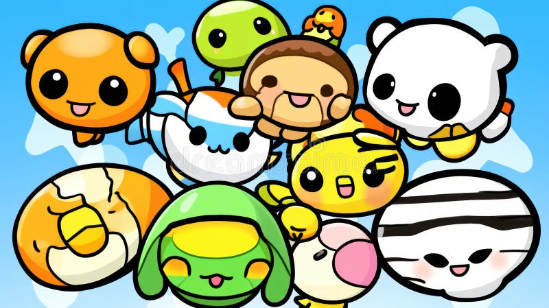 Αξιολάτρευτοι Φίλοι Ζώων Kawaii διανυσματική απεικόνιση