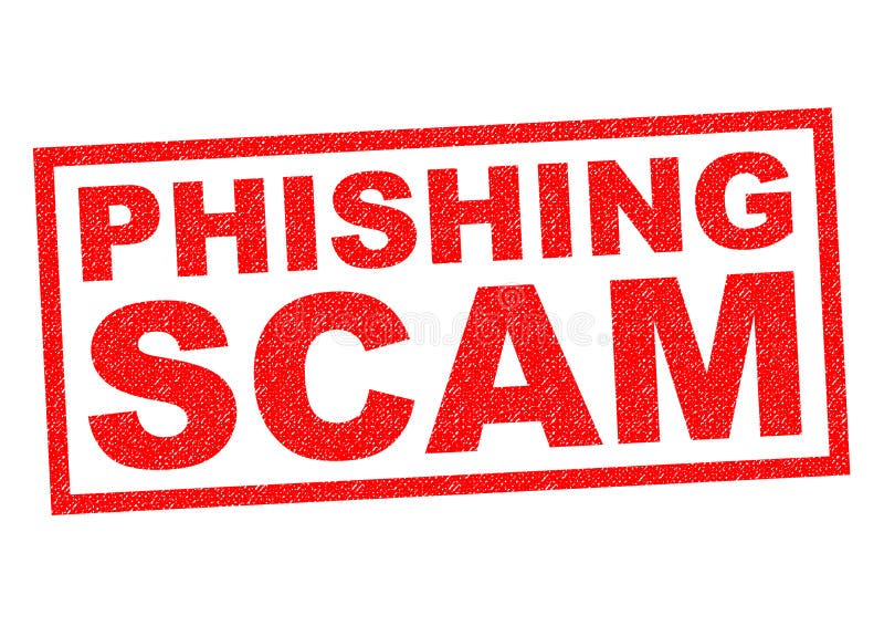 PHISHING SCAM red Rubber Stamp over a white background. PHISHING SCAM red Rubber Stamp over a white background.