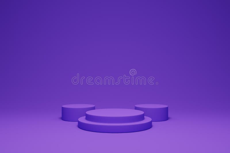 απεικόνιση 3d ελάχιστων πορφυρών χρωμάτων κύλινδρου βάθους ή βάθους για την παρουσίαση προϊόντων διανυσματική απεικόνιση