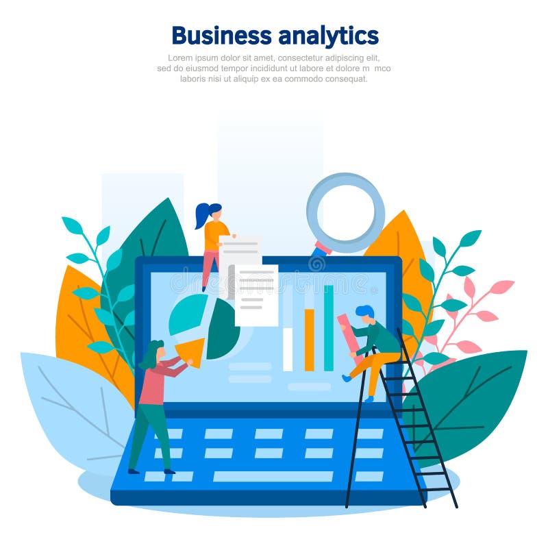 Απεικόνιση έννοιας του επιχειρησιακού analytics, της συλλογής πληροφοριών, της ανάλυσης στοιχείων, των γραφικών παραστάσεων και τ διανυσματική απεικόνιση Απεικόνιση έννοιας του επιχειρησιακού analytics, της συλλογής πληροφοριών, της ανάλυσης στοιχείων, των γραφικών παραστάσεων και τ διανυσματική απεικόνιση
