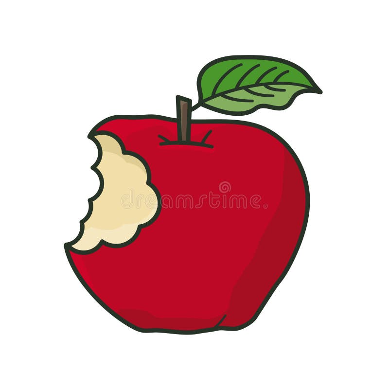 απεικόνιση απομονωμένου διάνυσμα bitred apple ελεύθερη απεικόνιση δικαιώματος