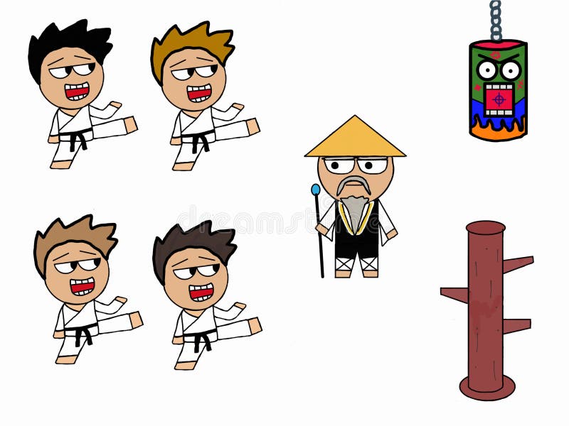 Απεικόνιση εκπαίδευσης Cartoon Karate ελεύθερη απεικόνιση δικαιώματος