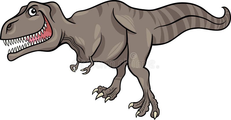 Cartoon Illustration of Tyrannosaurus Dinosaur Prehistoric Reptile Species. Cartoon Illustration of Tyrannosaurus Dinosaur Prehistoric Reptile Species
