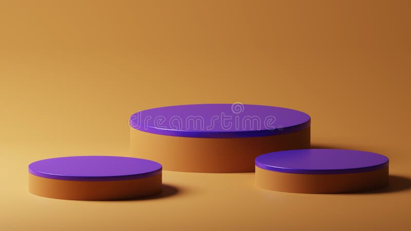 απεικόνιση προϊόντος ποδόπληκτρου 3d χρώματος μοβ καστανού ελάχιστου κυλίνδρου βάθους ελεύθερη απεικόνιση δικαιώματος