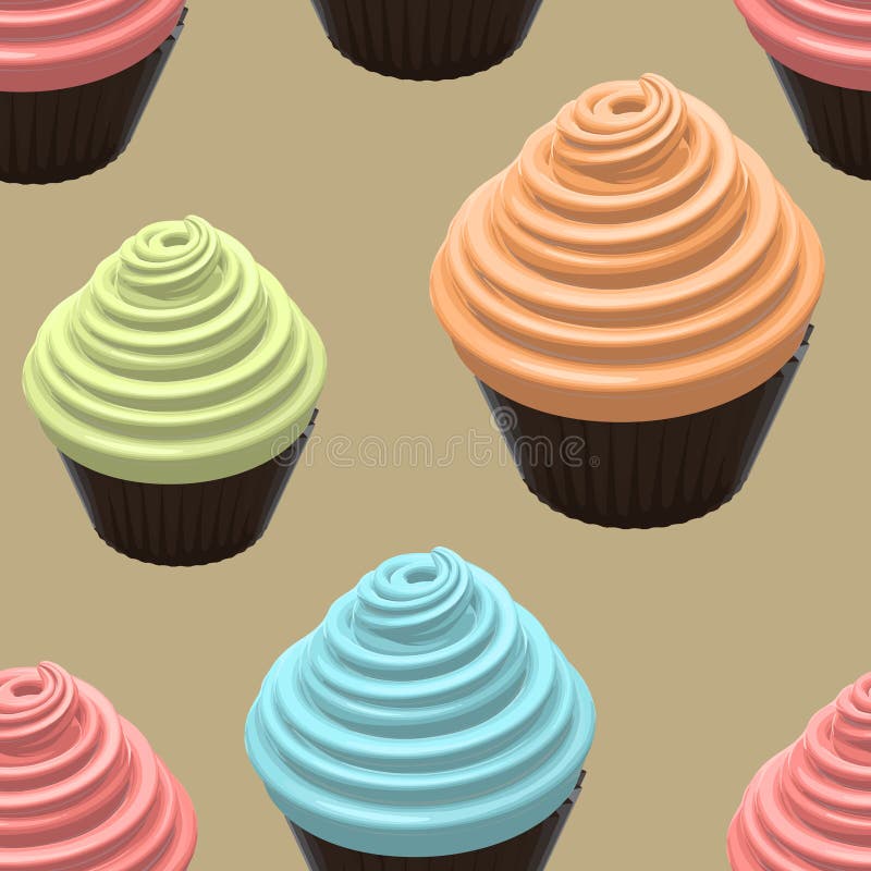 Απεικόνιση τροφίμων Cupcake απεικόνιση αποθεμάτων Απεικόνιση τροφίμων Cupcake απεικόνιση αποθεμάτων