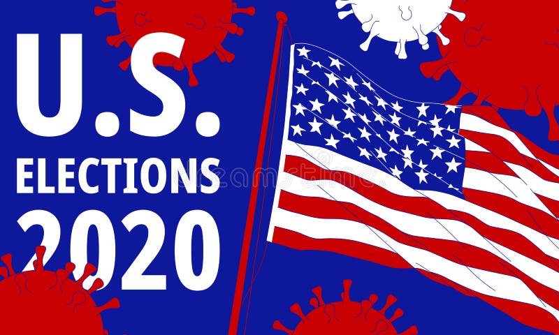 Illustration of election 2020 in America threatened by a virus. Illustration of election 2020 in America threatened by a virus