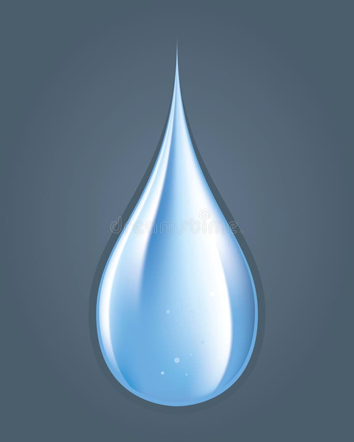 Color drawing of a drop of water on the floor. Color drawing of a drop of water on the floor