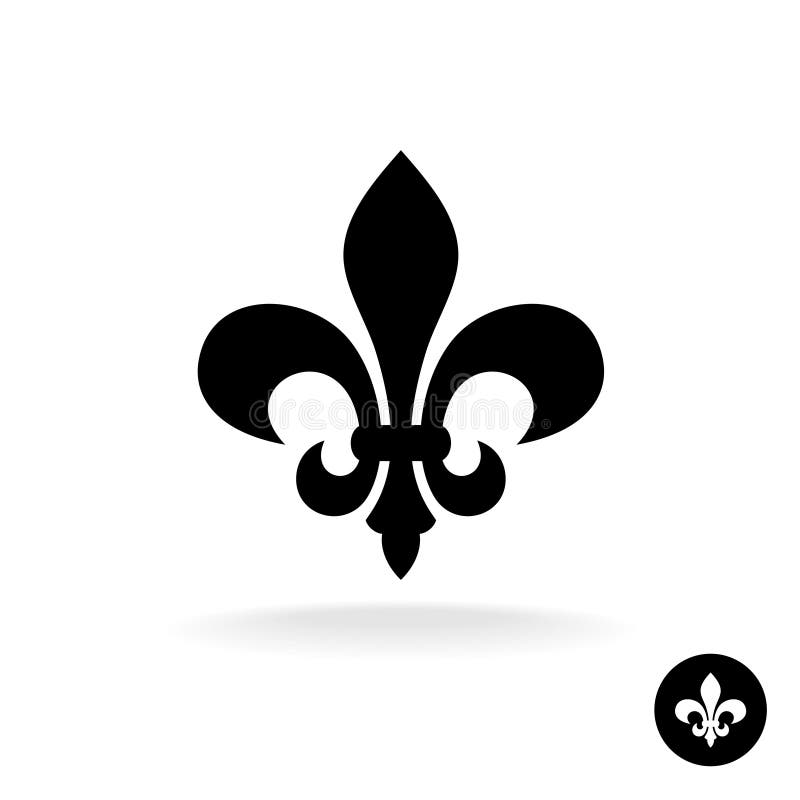 Απλό κομψό μαύρο λογότυπο σκιαγραφιών της Fleur de lis ελεύθερη απεικόνιση δικαιώματος