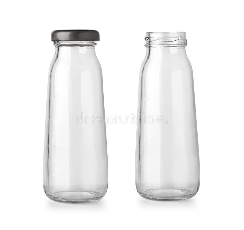 Glass jars or bottles isolated on white background. Glass jars or bottles isolated on white background