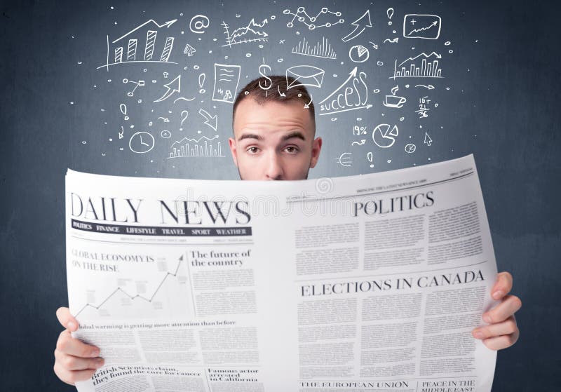 απομονωμένο επιχειρηματίας λευκό ανάγνωσης εφημερίδων στοκ εικόνες