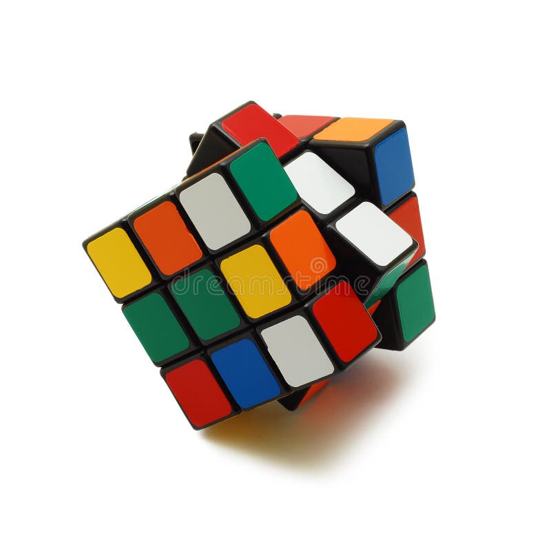 Random rubik's cube isolated on white. Random rubik's cube isolated on white