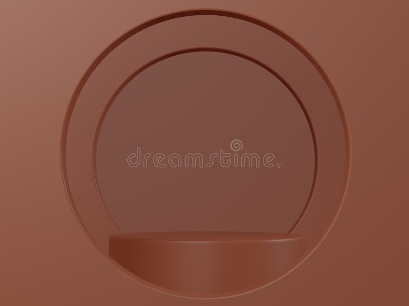 απόδοση 3d. εμφάνιση κενών σκηνικών κανέλα καφέ τοίχου. θήκη εμφάνισης μόδας ελεύθερη απεικόνιση δικαιώματος