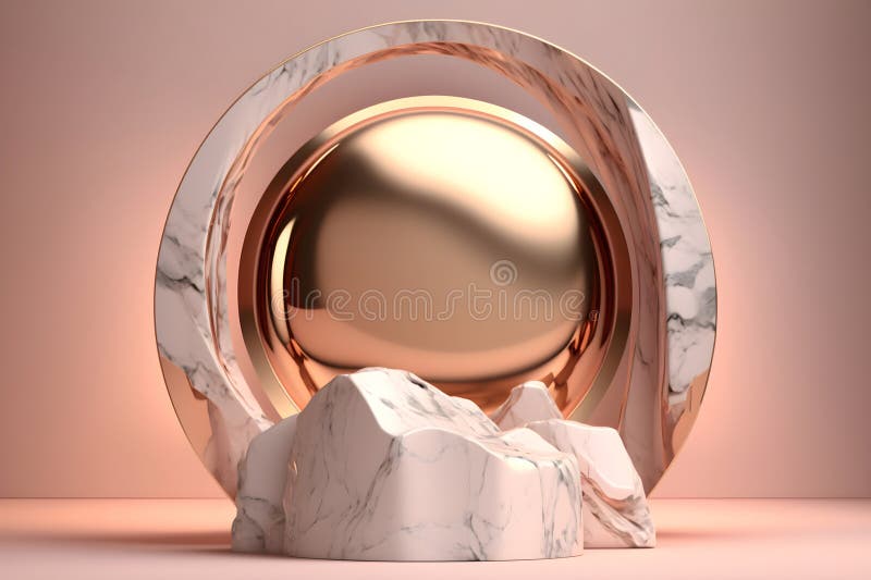 απόδοση 3d φόντου ροζ χρυσού. μαρμάρινη πέτρα. γενική ai. διανυσματική απεικόνιση