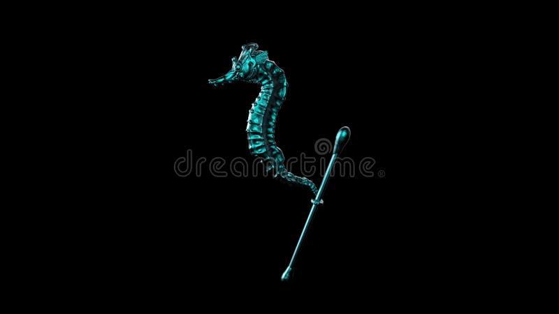 Render sculpt 3d Side view of a Common azure metal Seahorse with swabs. Stop ocean plastic pollution. Composed of white plastic waste bag, bottle on black dark background. Plastic problem. Render sculpt 3d Side view of a Common azure metal Seahorse with swabs. Stop ocean plastic pollution. Composed of white plastic waste bag, bottle on black dark background. Plastic problem