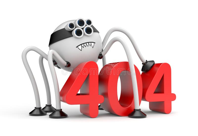 Αράχνη ρομπότ και λάθος 404 απεικόνιση αποθεμάτων Αράχνη ρομπότ και λάθος 404 απεικόνιση αποθεμάτων
