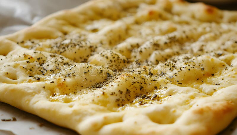 Αραβική πίτσα Manakeesh με επίπεδη πιτσαρία πάνω με ζαχαρωτά από κοντά. Μεσογειακό διαμέρισμα στοκ εικόνες με δικαίωμα ελεύθερης χρήσης