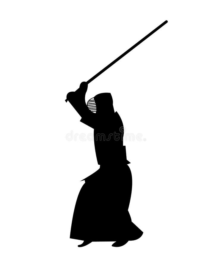 Αρειανός καλλιτέχνης Kendo με ένα ξύλινο ξίφος ελεύθερη απεικόνιση δικαιώματος Αρειανός καλλιτέχνης Kendo με ένα ξύλινο ξίφος ελεύθερη απεικόνιση δικαιώματος