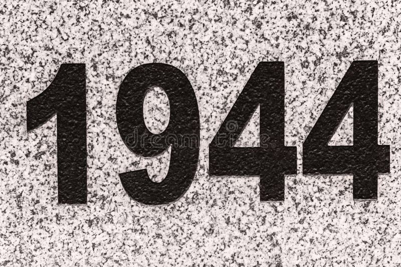 Αριθμοί 1944 σε μια μαρμάρινη πλάκα στοκ φωτογραφία Αριθμοί 1944 σε μια μαρμάρινη πλάκα στοκ φωτογραφία