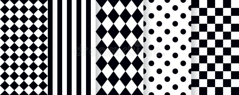Harlequin seamless pattern. Vector. Circus black white background with rhombus, stripe, square, plaid and checkered. Grid tile texture. Geometric illustration. Harlequin seamless pattern. Vector. Circus black white background with rhombus, stripe, square, plaid and checkered. Grid tile texture. Geometric illustration