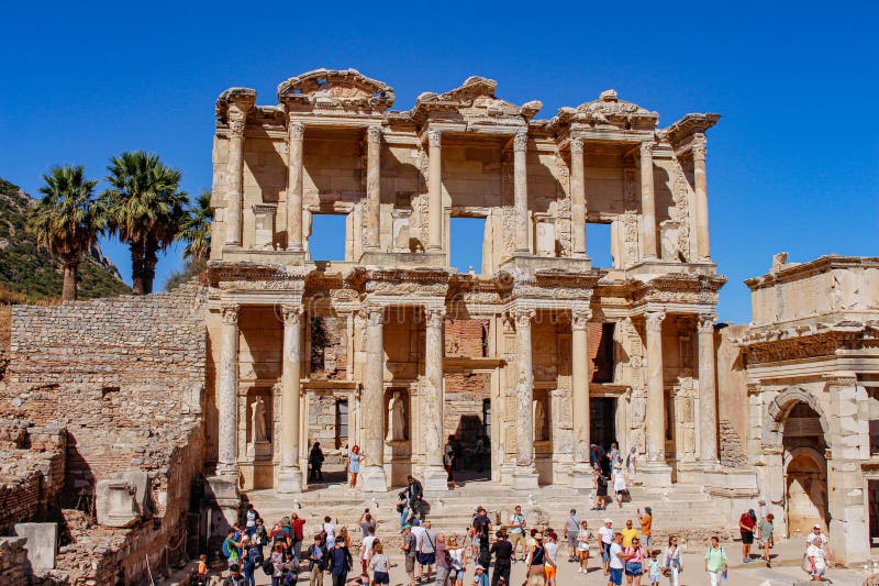 αρχαία έφεσος της πόλης στην τουρκία. αρχαίες αρχιτεκτονικές δομές unesco πολιτιστική κληρονομιά τουρκία