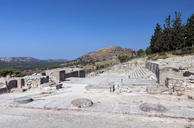 Αρχαίο παλάτι Phaestos στο νησί της Κρήτης στοκ φωτογραφία με δικαίωμα ελεύθερης χρήσης