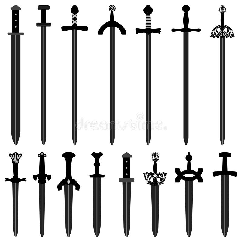 A set of ancient sword design. A set of ancient sword design.
