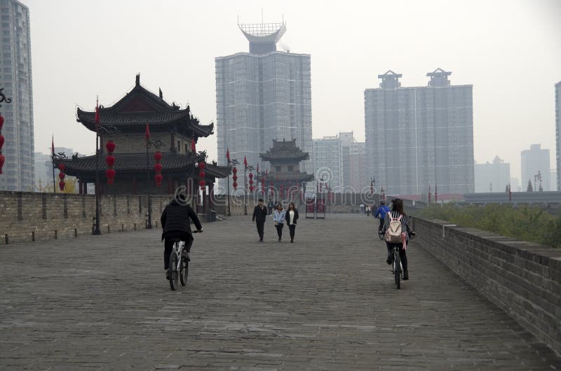 Αρχαίος τοίχος ΧΙ πόλεων “μια Κίνα, Shanxi στοκ εικόνες